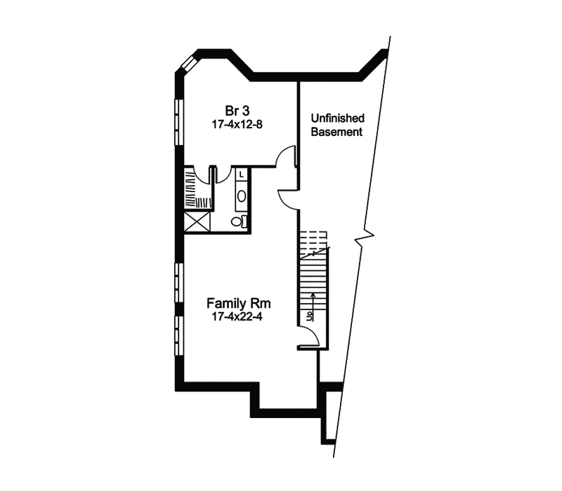 Traditional House Plan Lower Level Floor - Augustine Manor Ranch Home 057D-0008 | House Plans and More