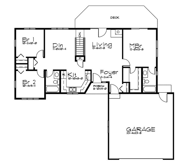 Traditional Home Plan First Floor 057D-0010