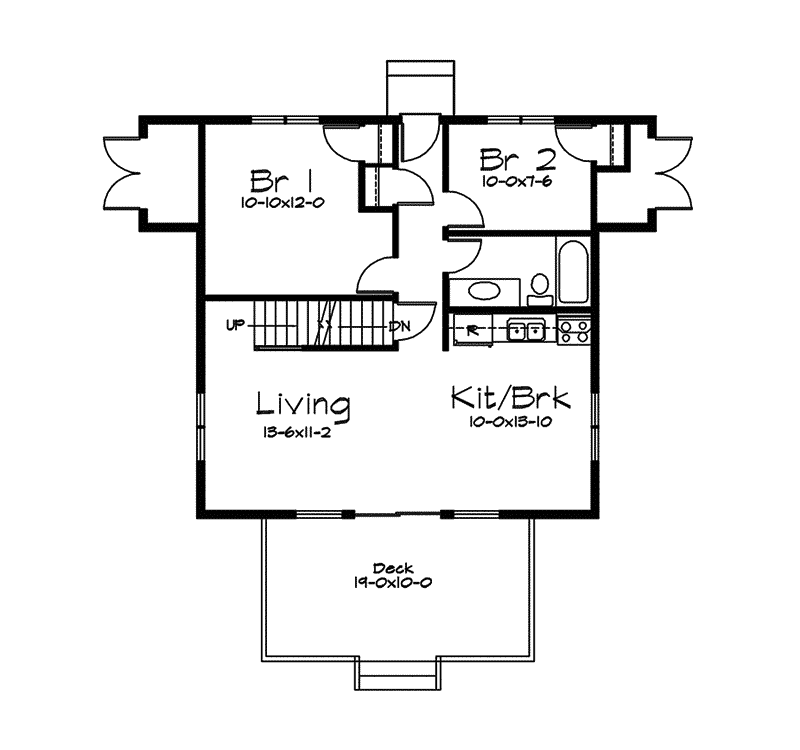 Vacation House Plan First Floor - Montview A-Frame Style Home 057D-0013 | House Plans and More