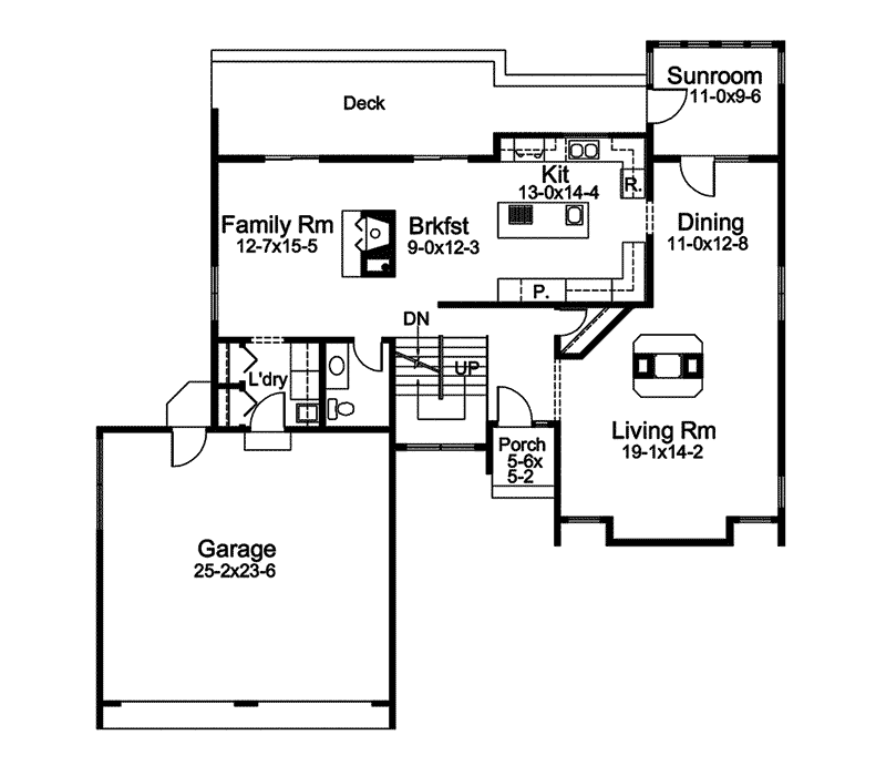 Modern Home Plan First Floor 057D-0020