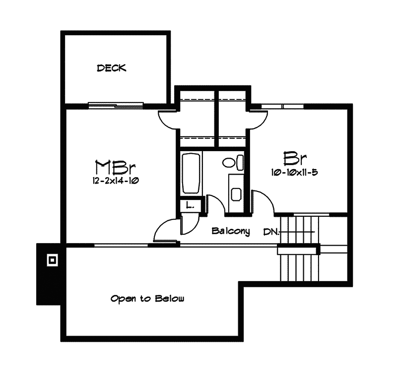Vacation House Plan Second Floor - Waterview Vacation Home 057D-0022 - Shop House Plans and More