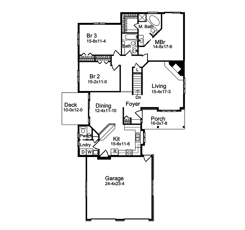 Modern Home Plan First Floor 057D-0028