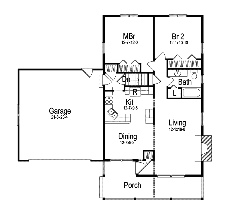 Country Home Plan First Floor 057D-0033