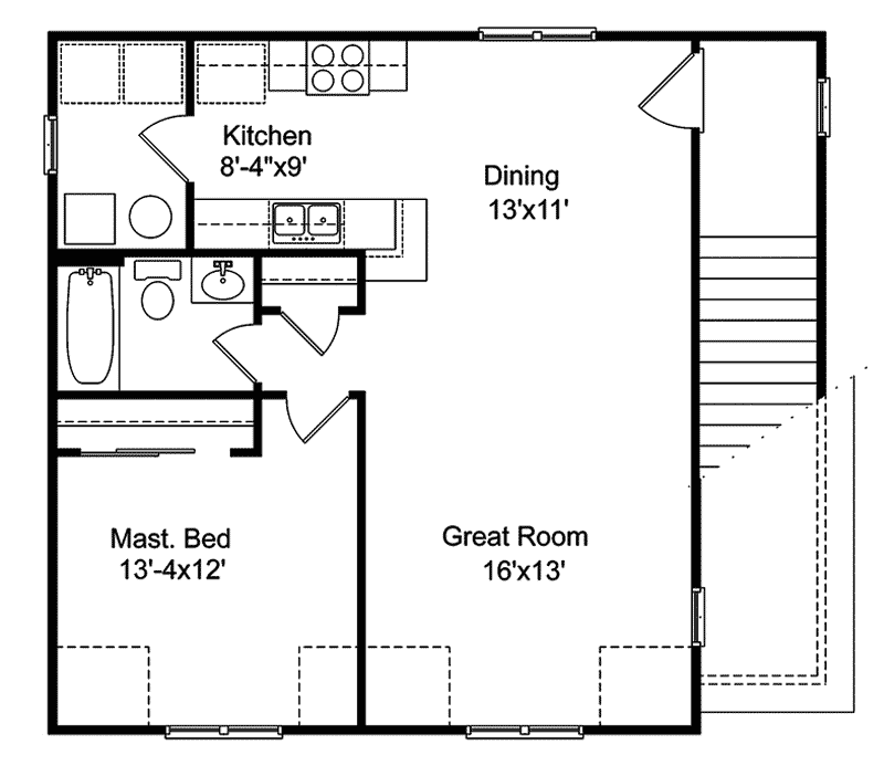 Dunbar Apartment Garage Plan 058D-0145 - Search House Plans and More