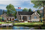 Ranch House Plan Front of House 058D-0196