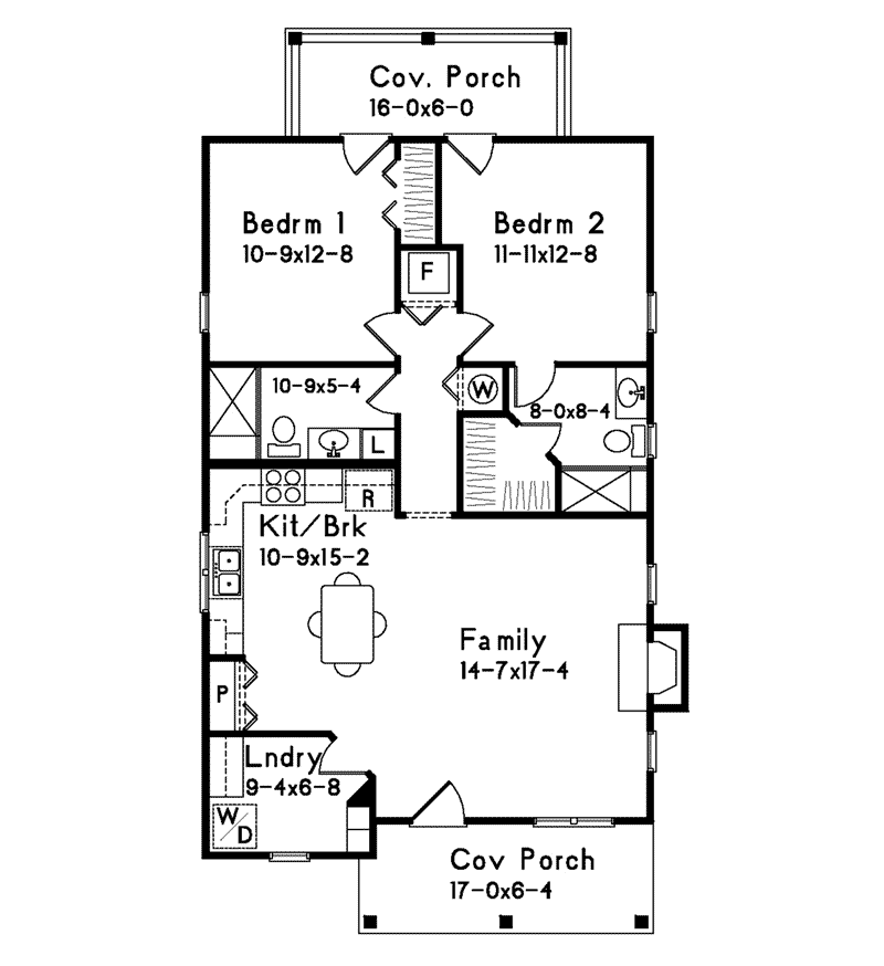 Ranch House Plan First Floor - Everett Creek Country Cottage 058D-0198 - Search House Plans and More