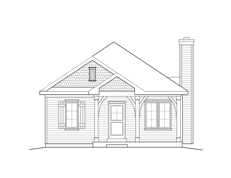 Ranch House Plan Front Elevation - Everett Creek Country Cottage 058D-0198 - Search House Plans and More