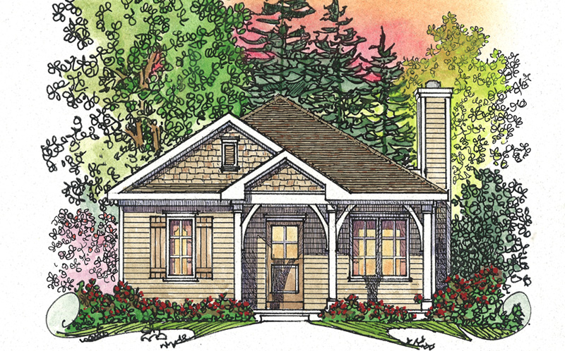 Ranch House Plan Front Image - Everett Creek Country Cottage 058D-0198 - Search House Plans and More