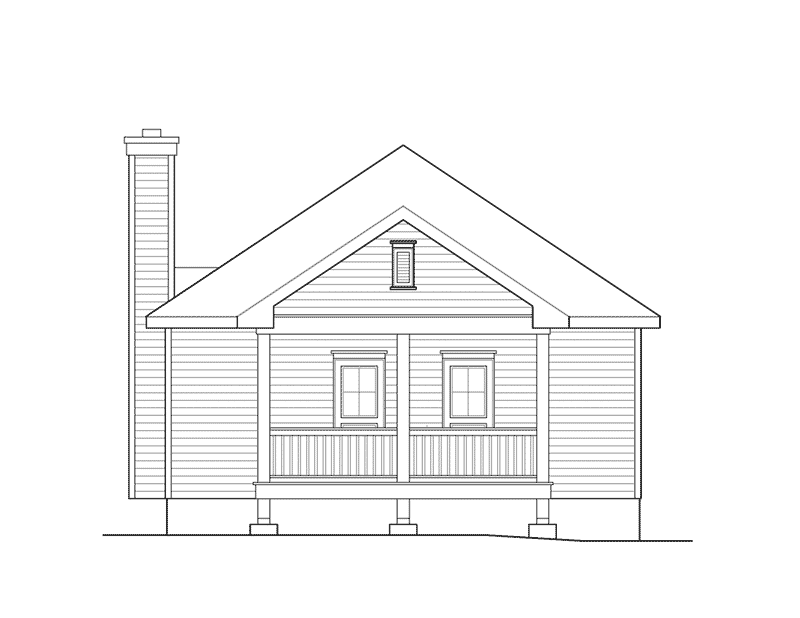 Ranch House Plan Rear Elevation - Everett Creek Country Cottage 058D-0198 - Search House Plans and More