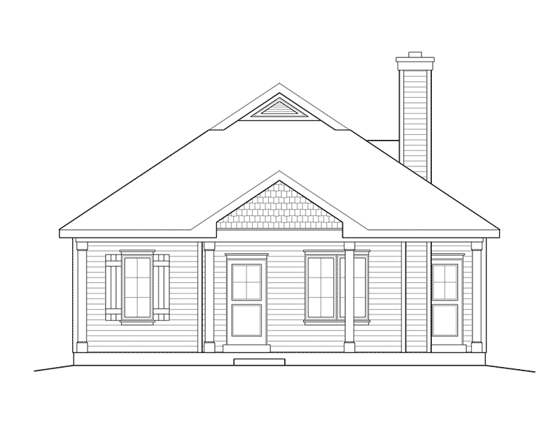 Country House Plan Front Elevation - Harlow Creek Country Cottage 058D-0199 - Search House Plans and More