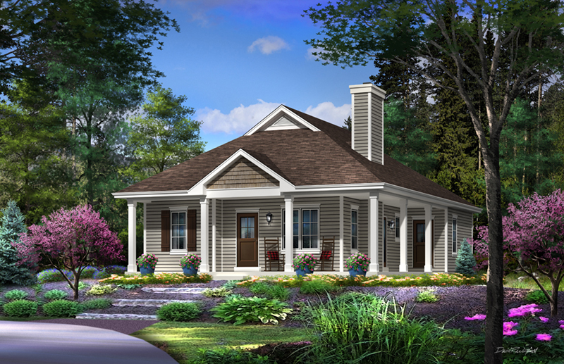 Cabin & Cottage House Plan Front of Home - Harlow Creek Country Cottage 058D-0199 - Search House Plans and More