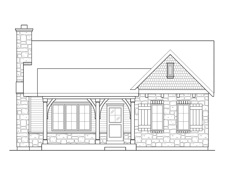 Arts & Crafts House Plan Front Elevation - Deer Lake Rustic Cottage Home 058D-0200 - Search House Plans and More