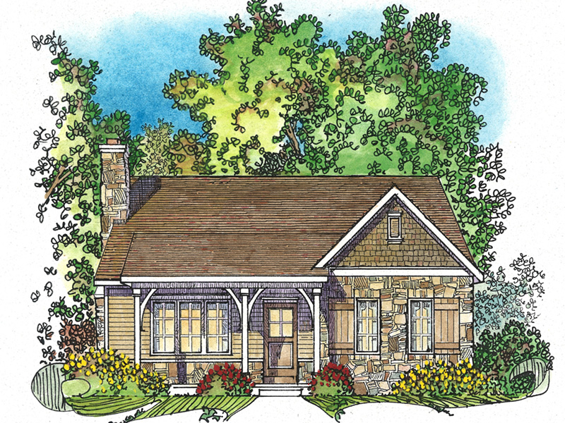 Craftsman House Plan Front Image - Deer Lake Rustic Cottage Home 058D-0200 - Search House Plans and More