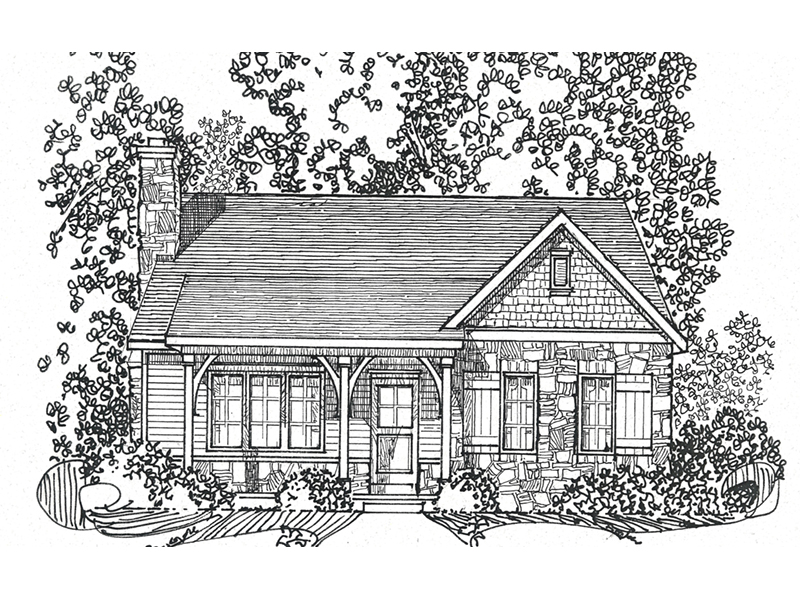 Craftsman House Plan Front Image of House - Deer Lake Rustic Cottage Home 058D-0200 - Search House Plans and More