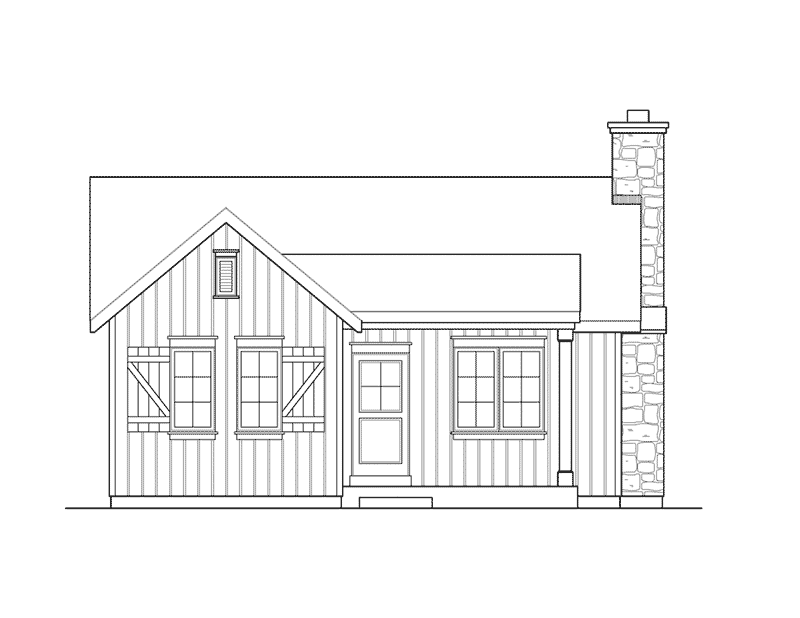 Vacation House Plan Front Elevation - Gatehill Rustic Cabin Home 058D-0202 - Search House Plans and More