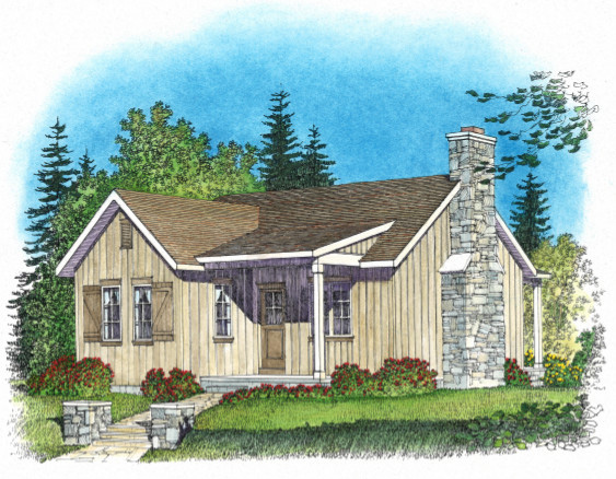 Vacation House Plan Front Image - Gatehill Rustic Cabin Home 058D-0202 - Search House Plans and More