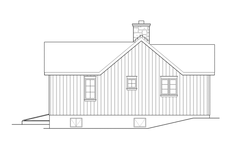 Ranch House Plan Left Elevation - Gatehill Rustic Cabin Home 058D-0202 - Search House Plans and More