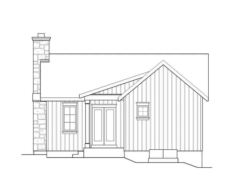 Ranch House Plan Rear Elevation - Gatehill Rustic Cabin Home 058D-0202 - Search House Plans and More