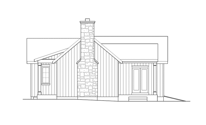 Ranch House Plan Right Elevation - Gatehill Rustic Cabin Home 058D-0202 - Search House Plans and More
