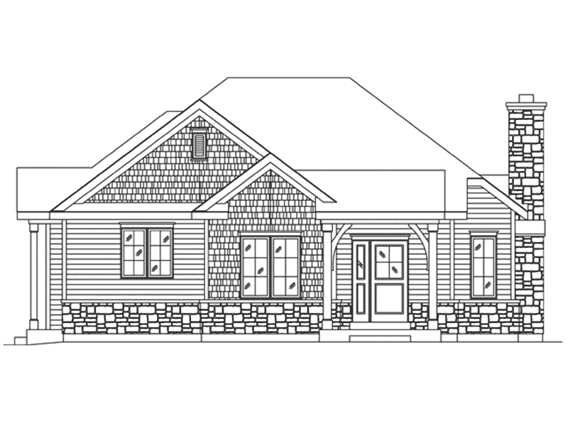 Mountain House Plan Front Elevation - Jake Creek Country Cabin Home 058D-0203 - Search House Plans and More