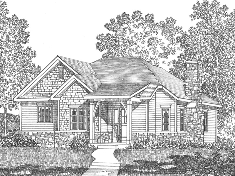 Country House Plan Front Image of House - Jake Creek Country Cabin Home 058D-0203 - Search House Plans and More