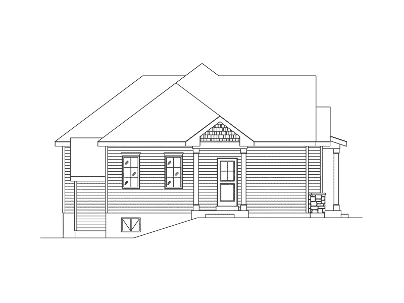 Mountain House Plan Left Elevation - Jake Creek Country Cabin Home 058D-0203 - Search House Plans and More