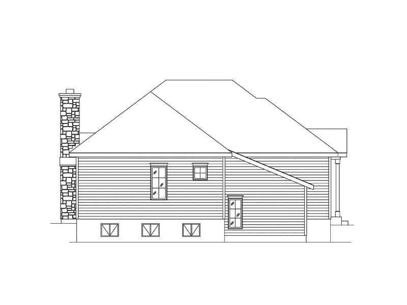 Mountain House Plan Rear Elevation - Jake Creek Country Cabin Home 058D-0203 - Search House Plans and More