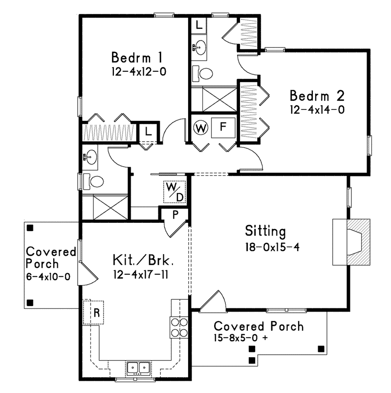 Shingle House Plan First Floor - Kemp Woods Country Home 058D-0204 - Search House Plans and More