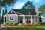 Shingle House Plan Front of Home - Kemp Woods Country Home 058D-0204 - Search House Plans and More