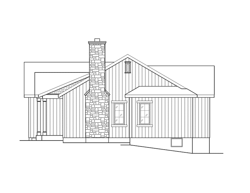 Cabin & Cottage House Plan Right Elevation - Kemp Woods Country Home 058D-0204 - Search House Plans and More