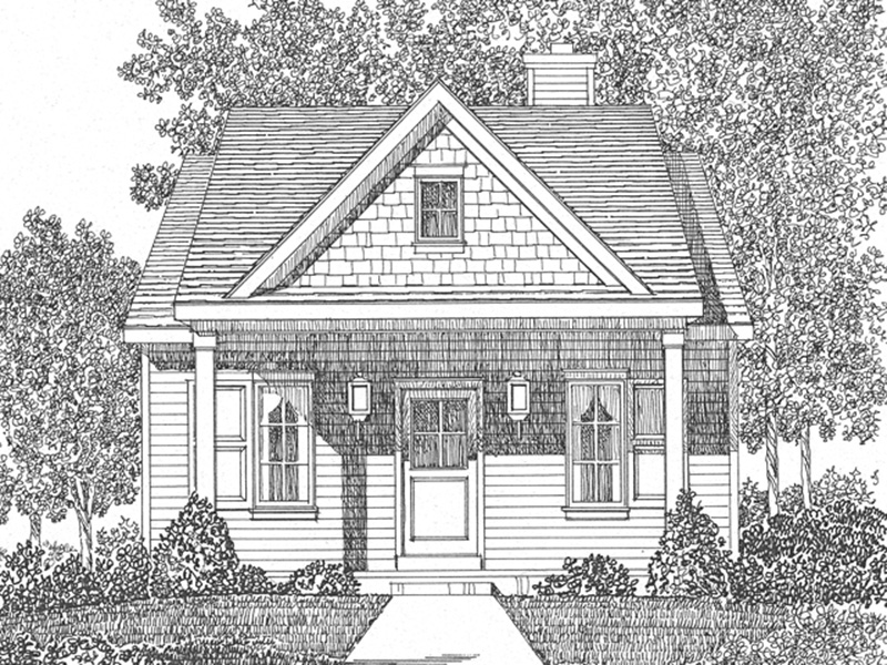 Lake House Plan Front Image of House - Marie Flatts Craftsman Cabin 058D-0207 - Shop House Plans and More