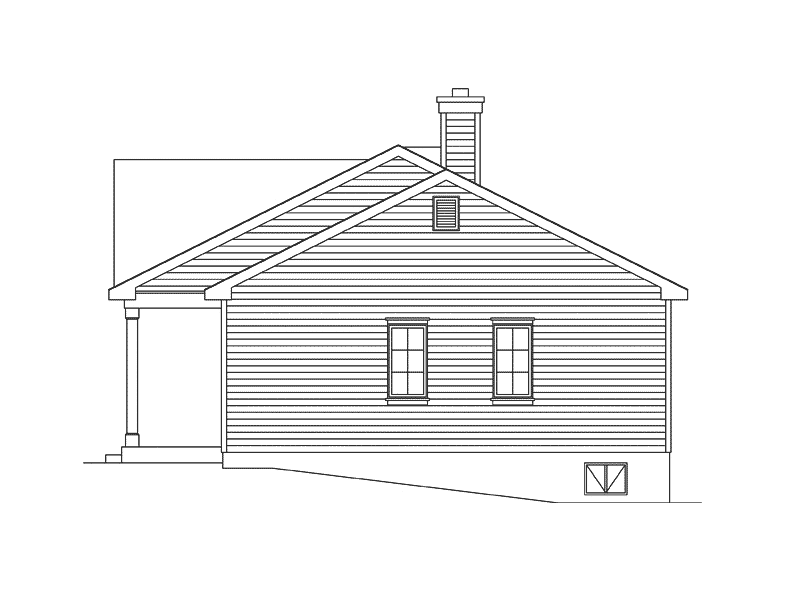 Rustic House Plan Right Elevation - Marie Flatts Craftsman Cabin 058D-0207 - Shop House Plans and More