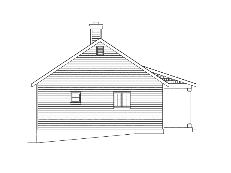 Ranch House Plan Left Elevation - Neva Pass Country Cabin 058D-0208 - Shop House Plans and More