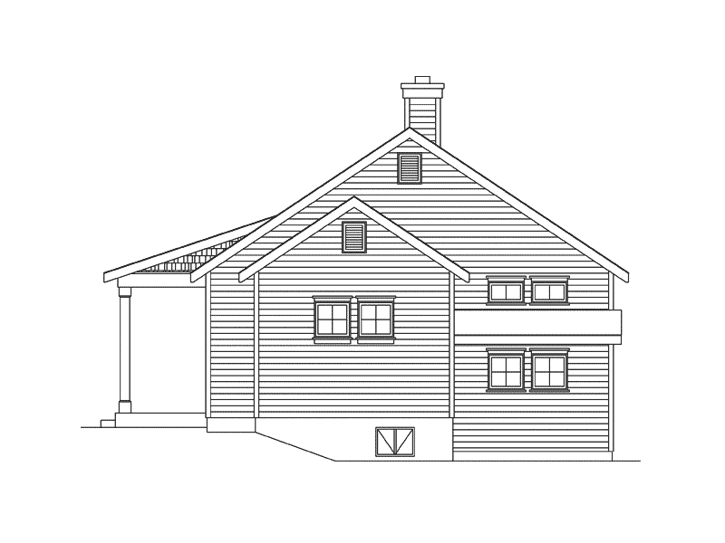 Ranch House Plan Right Elevation - Neva Pass Country Cabin 058D-0208 - Shop House Plans and More