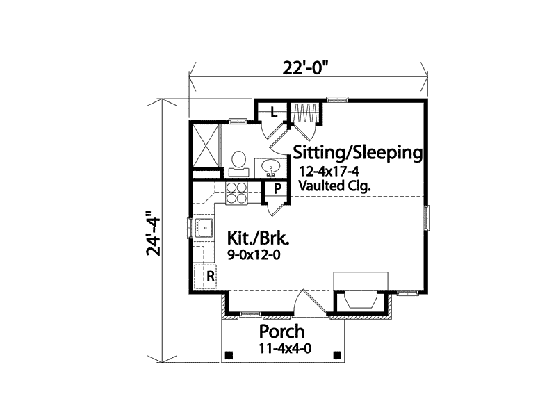 Ranch House Plan First Floor - Peal Hollow Country Cabin 058D-0210 - Shop House Plans and More
