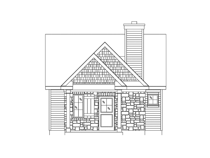 Mountain House Plan Front Elevation - Peal Hollow Country Cabin 058D-0210 - Shop House Plans and More