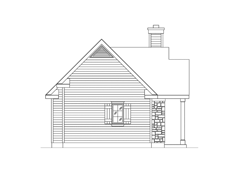 Ranch House Plan Left Elevation - Peal Hollow Country Cabin 058D-0210 - Shop House Plans and More