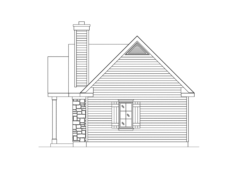 Mountain House Plan Right Elevation - Peal Hollow Country Cabin 058D-0210 - Shop House Plans and More