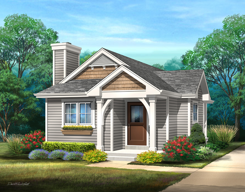 Vacation House Plan Front of Home - Mill Hollow Craftsman Home 058D-0213 - Shop House Plans and More