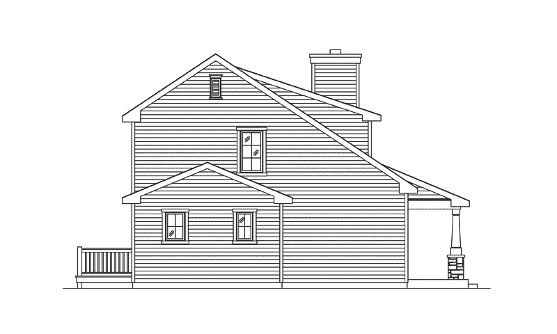 Cabin & Cottage House Plan Left Elevation - 058D-0214 - Shop House Plans and More