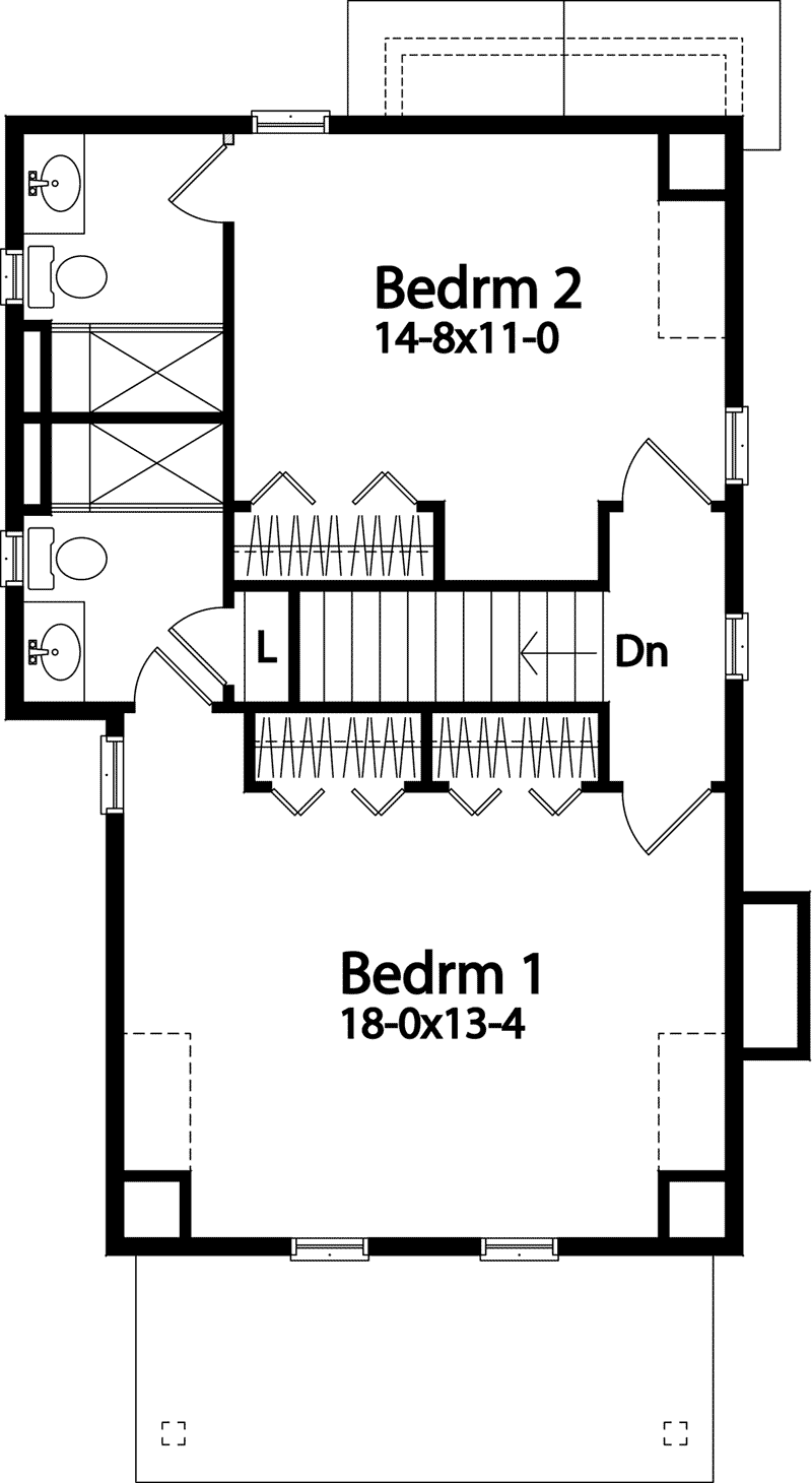 Country House Plan Second Floor - 058D-0215 - Shop House Plans and More