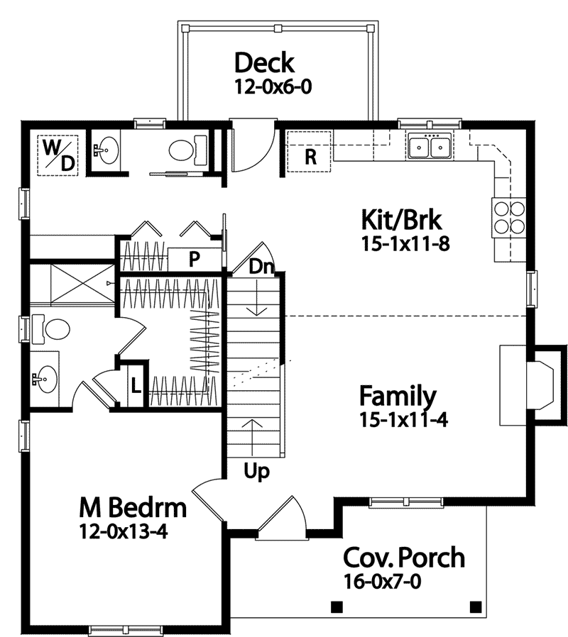 Bungalow Home Plan First Floor 058D-0217
