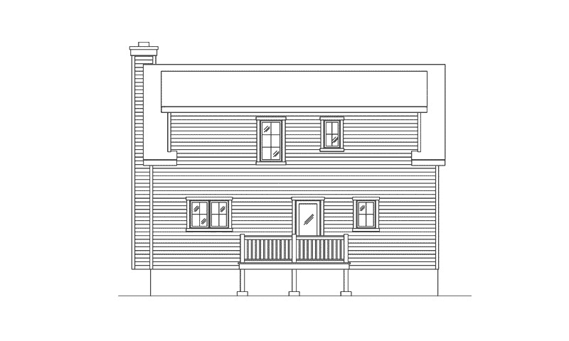 Bungalow House Plan Rear Elevation - 058D-0217 - Shop House Plans and More