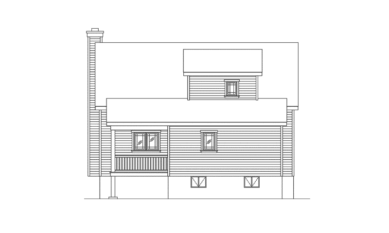 Vacation House Plan Rear Elevation - 058D-0218 - Shop House Plans and More