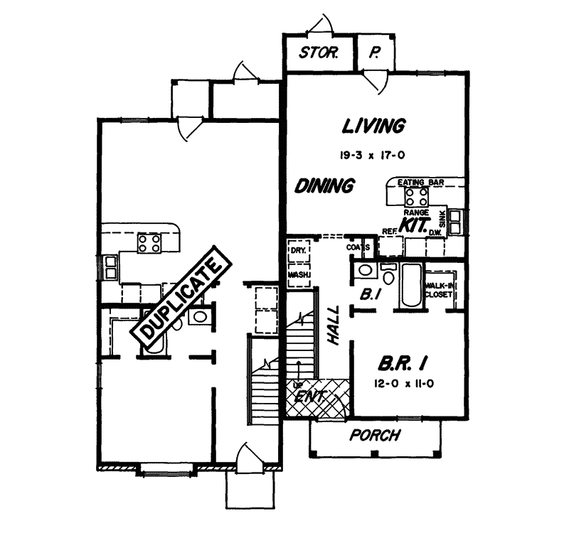 Country Home Plan First Floor 060D-0039