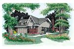 Ranch House Plan Front of House 060D-0120