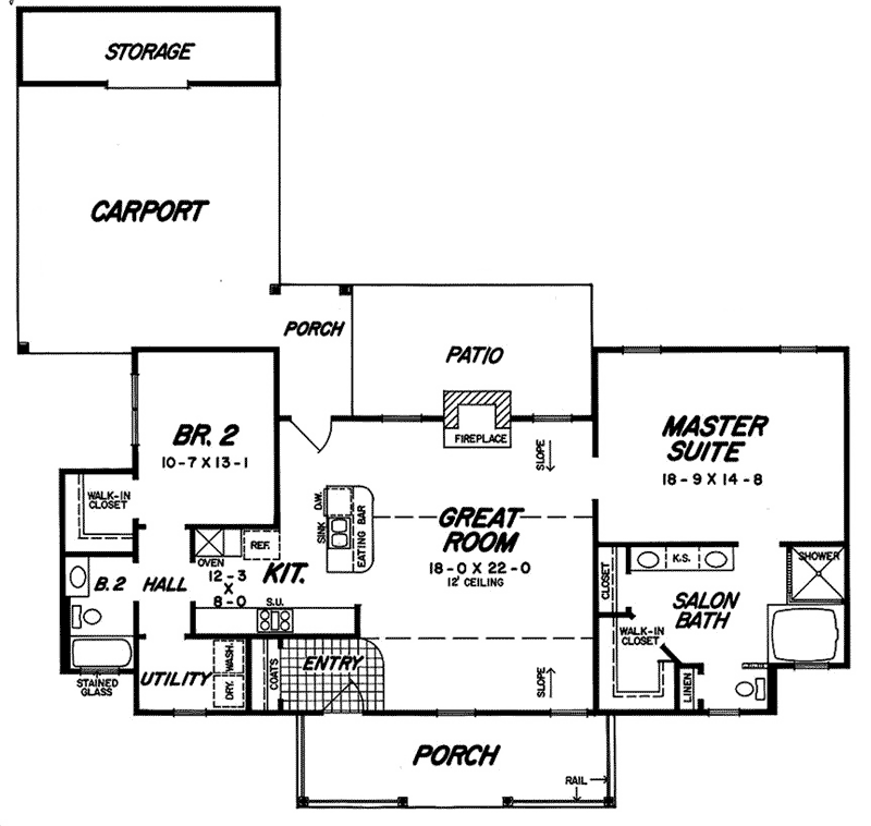 Rustic House Plan First Floor - 060D-0153 - Shop House Plans and More