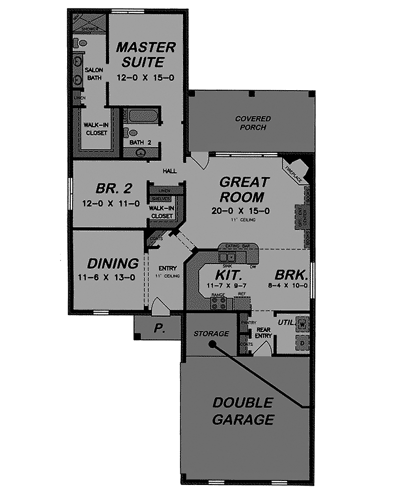 Traditional Home Plan First Floor 060D-0168