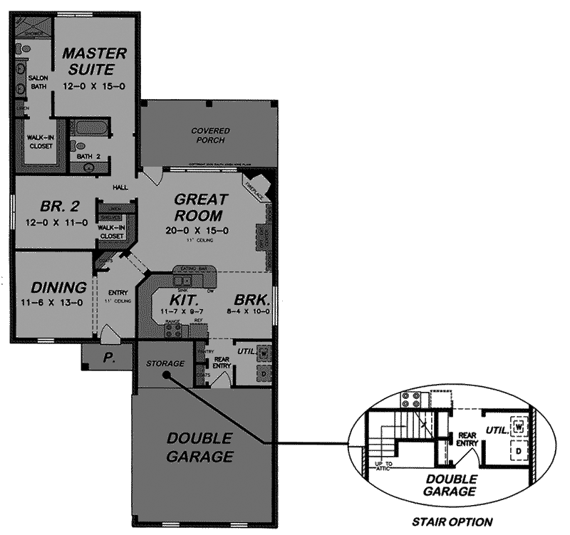 Craftsman Home Plan Stairs - Optional 060D-0168