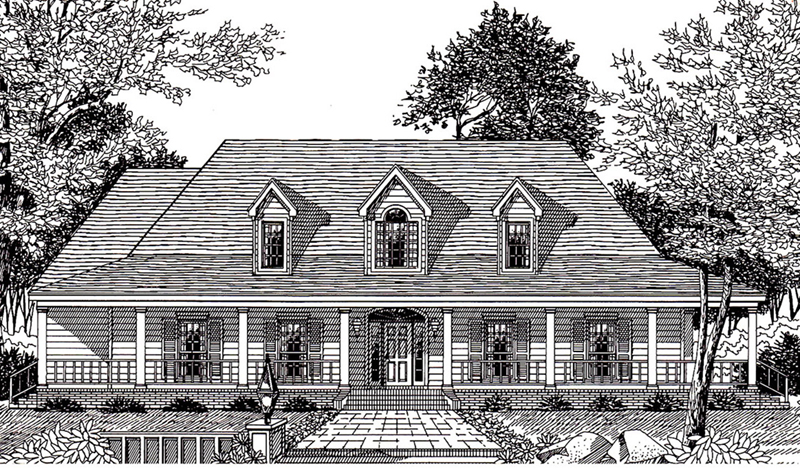 Southern Plantation House Plan Front of Home - 060D-0279 - Shop House Plans and More